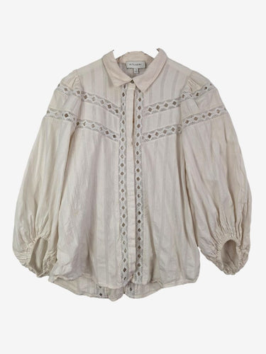 Witchery White Lace Button Up Shirt Size 12