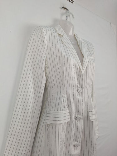 Second-Hand - Runaway White Pinstripe Blazer Dress Size XS - SwapUp