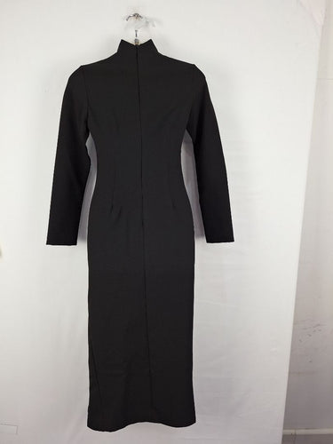 Second-Hand - Mossman Mock Neck Sleek Black Maxi Dress Size 6 - SwapUp