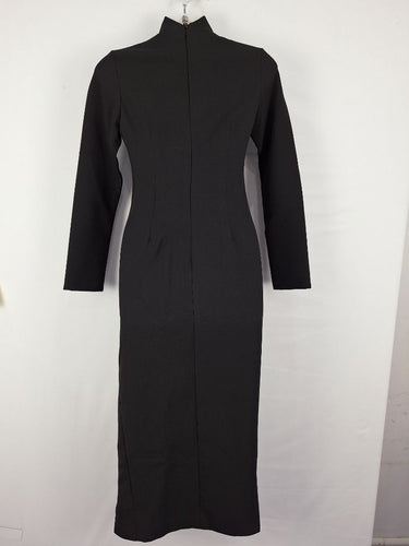 Second-Hand - Mossman Mock Neck Sleek Black Maxi Dress Size 6 - SwapUp