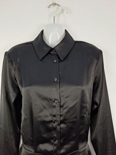 Second-Hand - Meshki Satin Shoulder Padded Shirt Dress Size XXS - SwapUp