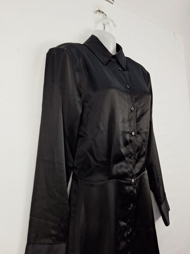 Second-Hand - Meshki Satin Shoulder Padded Shirt Dress Size XXS - SwapUp