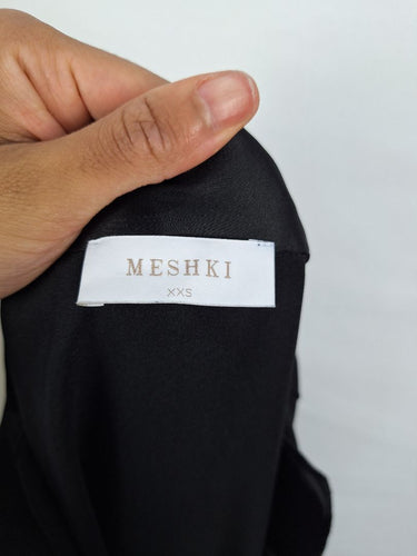 Second-Hand - Meshki Satin Shoulder Padded Shirt Dress Size XXS - SwapUp