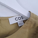 Second-Hand - COS Elevated Olive Cape Sleeve Top Size 6 - SwapUp