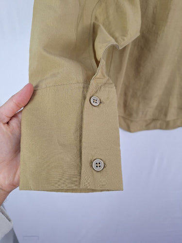 Second-Hand - COS Elevated Olive Cape Sleeve Top Size 6 - SwapUp
