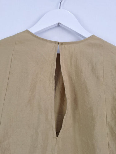 Second-Hand - COS Elevated Olive Cape Sleeve Top Size 6 - SwapUp