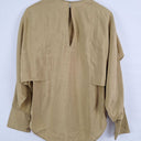 Second-Hand - COS Elevated Olive Cape Sleeve Top Size 6 - SwapUp