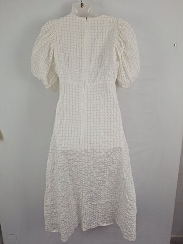 Second-Hand - Sassy Puff Sleeve Pearl Picnic Dress Size 8 - SwapUp