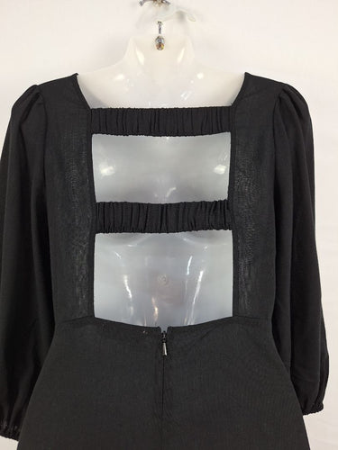 Second-Hand - Atmos & Here Open Back Linen Blend Maxi Dress Size 10 - SwapUp