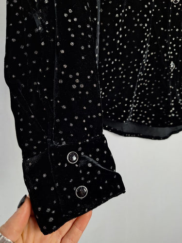 Second-Hand - IRO Velour Shimmer Shirt Size 8 - SwapUp