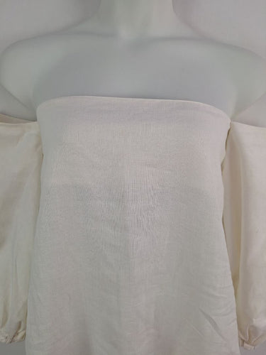 Second-Hand - Maurie & Eve Heavy Pearl Linen Off Shoulder Dress Size 14 - SwapUp