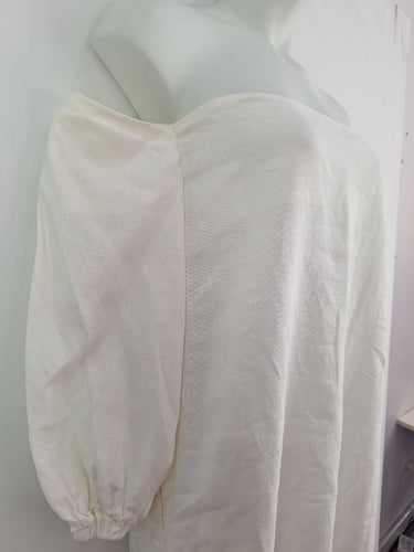 Second-Hand - Maurie & Eve Heavy Pearl Linen Off Shoulder Dress Size 14 - SwapUp