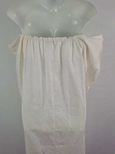 Second-Hand - Maurie & Eve Heavy Pearl Linen Off Shoulder Dress Size 14 - SwapUp