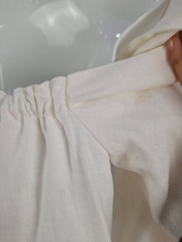 Second-Hand - Maurie & Eve Heavy Pearl Linen Off Shoulder Dress Size 14 - SwapUp