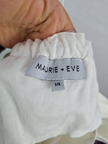Second-Hand - Maurie & Eve Heavy Pearl Linen Off Shoulder Dress Size 14 - SwapUp