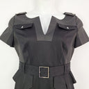 Second-Hand - Karen Millen Work Silver Hard Wear Midi Dress Size 14 - SwapUp