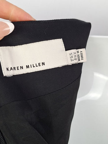 Second-Hand - Karen Millen Work Silver Hard Wear Midi Dress Size 14 - SwapUp