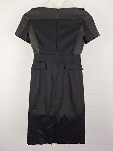 Second-Hand - Karen Millen Work Silver Hard Wear Midi Dress Size 14 - SwapUp