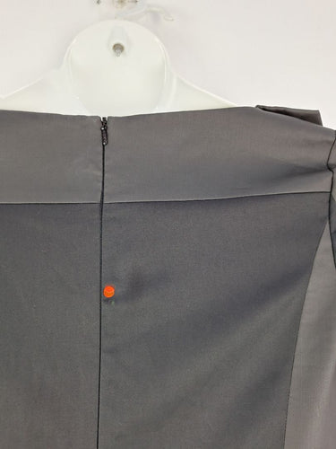 Second-Hand - Karen Millen Work Silver Hard Wear Midi Dress Size 14 - SwapUp