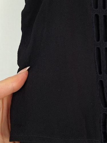Second-Hand - Witchery Black Ladder Lace Layered Top Size 4 - SwapUp