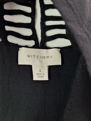 Second-Hand - Witchery Black Ladder Lace Layered Top Size 4 - SwapUp