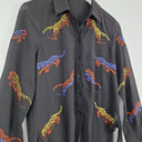 Second-Hand - Karen Millen Semi Sheer Jaguar Embroidery Shirt Size 6 - SwapUp
