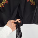 Second-Hand - Karen Millen Semi Sheer Jaguar Embroidery Shirt Size 6 - SwapUp