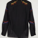 Second-Hand - Karen Millen Semi Sheer Jaguar Embroidery Shirt Size 6 - SwapUp