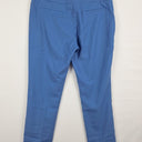 Second-Hand - Lisa Ho Blue Pure Wool and Silk Side Graphic Pants Size 10 - SwapUp