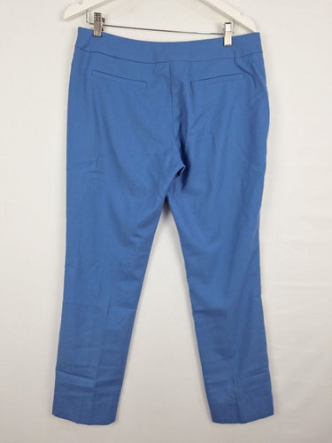 Second-Hand - Lisa Ho Blue Pure Wool and Silk Side Graphic Pants Size 10 - SwapUp