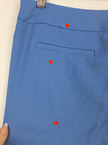 Second-Hand - Lisa Ho Blue Pure Wool and Silk Side Graphic Pants Size 10 - SwapUp