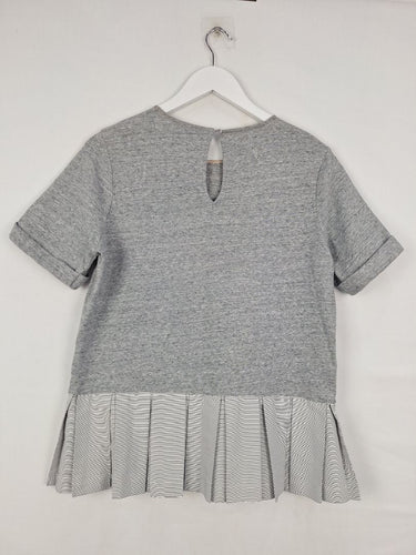 Second-Hand - Country Road Grey Pleat Detail Top Size S - SwapUp