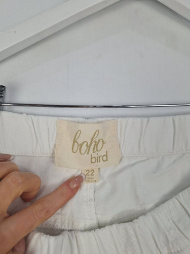 Second-Hand - Boho Bird White Denim Pull On Pants Size 22 - SwapUp
