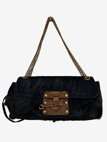 Kotur Pony Hair Mini Baguette Bag