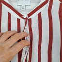 Second-Hand - Witchery Clay Stripe Button Up Blouse Size 6 - SwapUp