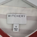 Second-Hand - Witchery Clay Stripe Button Up Blouse Size 6 - SwapUp