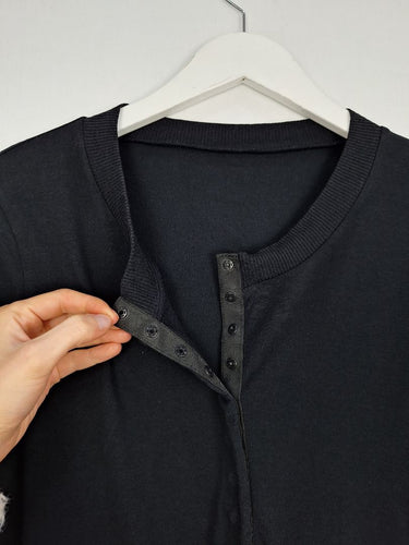 Second-Hand - Metalicus Snap Button Stretchy Cardigan Size M - SwapUp