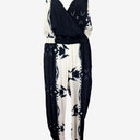 Second-Hand - Natasha Gan Watercolour Marble Plunge Neck Jumpsuit Size 12 - SwapUp
