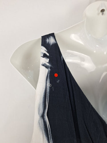Second-Hand - Natasha Gan Watercolour Marble Plunge Neck Jumpsuit Size 12 - SwapUp