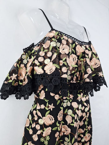 Second-Hand - Rodeo Show Floral Lace Flutter Playsuit Size 8 - SwapUp