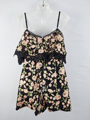 Second-Hand - Rodeo Show Floral Lace Flutter Playsuit Size 8 - SwapUp