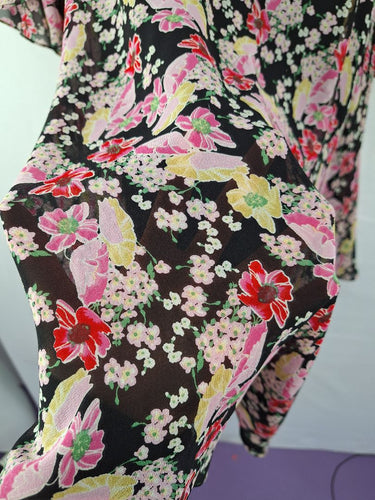 Second-Hand - Alannah Hill Open Bell Sleeve Spring Dress Size 12 - SwapUp