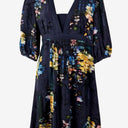 Second-Hand - Saba Hand Drawn Flower Silk Midi Dress Size 8 - SwapUp