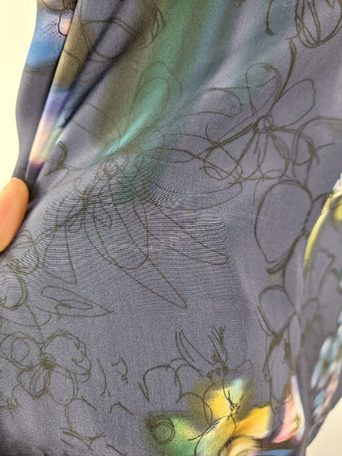 Second-Hand - Saba Hand Drawn Flower Silk Midi Dress Size 8 - SwapUp