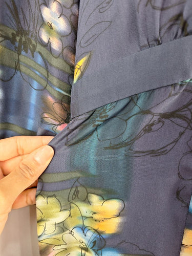 Second-Hand - Saba Hand Drawn Flower Silk Midi Dress Size 8 - SwapUp