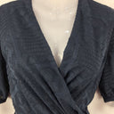 Second-Hand - Rodeo Show Navy Textured Wrap Mini Dress Size 8 - SwapUp