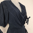 Second-Hand - Rodeo Show Navy Textured Wrap Mini Dress Size 8 - SwapUp