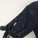Second-Hand - Rodeo Show Navy Textured Wrap Mini Dress Size 8 - SwapUp