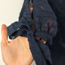 Second-Hand - Rodeo Show Navy Textured Wrap Mini Dress Size 8 - SwapUp