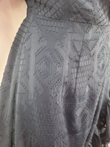 Second-Hand - Rodeo Show Navy Textured Wrap Mini Dress Size 8 - SwapUp